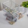 Martha Stewart Brody Plastic Storage Organizer Bins with Transparent Lids for Home Office, Kitchen, or Bathroom, 4 Pack, 6.75″ x 5″