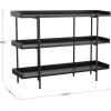 Martha Stewart Emmett 3 Shelf Bookcase with Vertical Metal Frame, Home Office Storage Display Unit, 35″ H, Black Wood Grain/Oil Rubbed Bronze(Black Wood Grain/Oil Rubbed Bronze Frame)