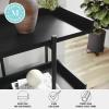 Martha Stewart Emmett 3 Shelf Bookcase with Vertical Metal Frame, Home Office Storage Display Unit, 35″ H, Black Wood Grain/Oil Rubbed Bronze(Black Wood Grain/Oil Rubbed Bronze Frame)