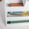 Martha Stewart Enzo Wooden Desk Drawer Organizer Set, Engineered Wood Organizers in Various Sizes, 6 Piece, White(White)