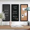Martha Stewart Everette Cork Board, Chalk Board, Letter Board Set with Included Push Pins, Magnets, Liquid Chalk, Letters, 18″ x 24″, Black Woodgrain Frame(Black Woodgrain)