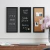 Martha Stewart Everette Cork Board, Chalk Board, Letter Board Set with Included Push Pins, Magnets, Liquid Chalk, Letters, 18″ x 24″, Black Woodgrain Frame(White Woodgrain)