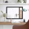 Martha Stewart Everette Magnetic Dry Erase Monthly Calendar and Cork Board Combo with Included Marker, Magnets, Push Pins, 24″x18″, Light Natural Woodgrain Frame(Light Natural Woodgrain)