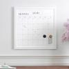 Martha Stewart Everette Magnetic Monthly Calendar Dry Erase Board with Included Dry Erase Marker and 2 Magnets, 18″ x 18″, White Woodgrain Frame(White Woodgrain)