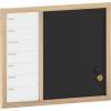 Martha Stewart Everette Magnetic Weekly Calendar Dry Erase Board and Chalk Board with Liquid Chalk Marker and Magnets, 24″x18″, Light Natural Woodgrain Frame(Light Natural Woodgrain)