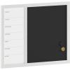 Martha Stewart Everette Magnetic Weekly Calendar Dry Erase Board and Chalk Board with Liquid Chalk Marker and Magnets, 24″x18″, Light Natural Woodgrain Frame(White Woodgrain)