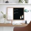 Martha Stewart Everette Magnetic Weekly Calendar Dry Erase Board and Chalk Board with Liquid Chalk Marker and Magnets, 24″x18″, Light Natural Woodgrain Frame(White Woodgrain)