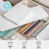 Martha Stewart Grady Clear Plastic Stackable Storage Boxes with White Plastic Lids, Set of 3(Clear/White Engineered Top)