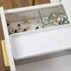 Martha Stewart Grady Clear Plastic Stackable Storage Boxes with White Plastic Lids, Set of 3(Clear/White Plastic Top)