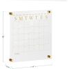 Martha Stewart Grayson Acrylic Dry Erase Wall Calendar with Dry Erase Marker, 14″ Square, Clear with Gold Print(Clear/Gold)