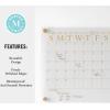 Martha Stewart Grayson Acrylic Dry Erase Wall Calendar with Dry Erase Marker, 14″ Square, Clear with Gold Print(Clear/Gold)