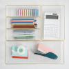 Martha Stewart Kerry Plastic Stackable Office Desk Drawer Organizers, Set of 5, with Gold Trim(Set of 5)