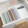 Martha Stewart Kerry Plastic Stackable Office Desk Drawer Organizers, Set of 5, with Gold Trim(Set of 5)