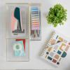 Martha Stewart Kerry Plastic Stackable Office Desk Drawer Organizers, Set of 5, with Gold Trim(Set of 5)