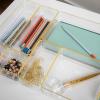 Martha Stewart Kerry Plastic Stackable Office Desk Drawer Organizers, Set of 5, with Gold Trim(Set of 8)