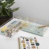 Martha Stewart Kerry Plastic Stackable Office Desk Drawer Organizers, Set of 5, with Gold Trim(Set of 8)