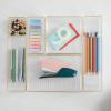Martha Stewart Kerry Plastic Stackable Office Desk Drawer Organizers, Set of 6, with Gold Trim(Clear/Gold Trim)