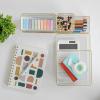 Martha Stewart Kerry Plastic Stackable Office Desk Drawer Organizers, Set of 6, with Gold Trim(Clear/Gold Trim)