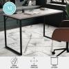 Martha Stewart Noah Home Office Parsons Desk in Gray Wood Grain with Oil Rubbed Bronze Metal Frame(Gray Top/Oil Rubbed Bronze Frame)