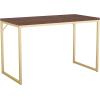 Martha Stewart Noah Home Office Parsons Desk in Gray Wood Grain with Oil Rubbed Bronze Metal Frame(Walnut Top/Polished Brass Frame)