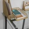 Martha Stewart Ryder 2 Pack Gold Mesh Metal Paper Letter Inbox Tray Desktop Organizer