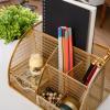 Martha Stewart Ryder Gold Mesh Metal Small Desktop Organizer for Office Accessories, Notebooks, Pen Holder and Drawer