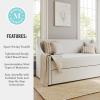 Martha Stewart Simone Twin Size Trundle Bed, Upholstered Daybed with Pull-Out Trundle, Space-Saving Design, Sturdy Wood Frame, No Box Spring Required, Off-White