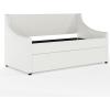 Martha Stewart Simone Twin Size Trundle Bed, Upholstered Daybed with Pull-Out Trundle, Space-Saving Design, Sturdy Wood Frame, No Box Spring Required, Off-White