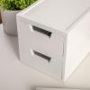 Martha Stewart Weston Stackable Wooden Storage Boxes with Pullout Drawers, Paulownia Wood Storage Organizers, 3 Pack, Light Natural(White)