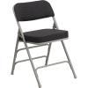 Flash Furniture 2 Pack HERCULES Series Premium Curved Triple Braced & Double Hinged Burgundy Fabric Metal Folding Chair(Black)