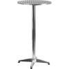 Flash Furniture 23.25″ Round Aluminum Indoor/Outdoor Bar Height Table with Flip-Up Top, Heavy-Duty Aluminum Flip-Up Top Cocktail Table, Silver(Aluminum)