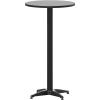 Flash Furniture 23.25″ Round Aluminum Indoor/Outdoor Bar Height Table with Flip-Up Top, Heavy-Duty Aluminum Flip-Up Top Cocktail Table, Silver(Black)