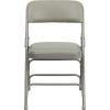 Flash Furniture 4 Pack HERCULES Series Curved Triple Braced & Double Hinged Gray Vinyl Metal Folding Chair(Gray Vinyl/Gray Frame)