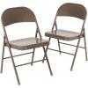 Flash Furniture 4 Pack HERCULES Series Double Braced Red Metal Folding Chair(Beige)