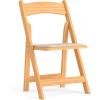 Flash Furniture 4 Pack HERCULES Series Fruitwood Wood Folding Chair with Vinyl Padded Seat(Natural)