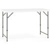 Flash Furniture 4′ Rectangular Plastic Folding Event Table with Adjustable Legs and Carrying Handle, Bi-Fold Portable Banquet Table for Indoor/Outdoor Events, White