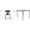 Flash Furniture 4-Pack Extra Wide 650LB Capacity Folding Chairs and Gray Bi-Fold Plastic Folding Table