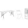 Flash Furniture 6-Foot Plastic Folding Table and 4 Pack Plastic Folding Chairs 650LB Capacity