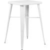 Flash Furniture Aaron Commercial Grade 23.75″ Square White Metal Indoor-Outdoor Bar Height Table(White)