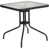 Clear Top/Black Rattan