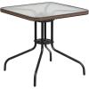 Clear Top/Dark Brown Rattan