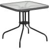 Clear Top/Gray Rattan
