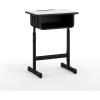 Flash Furniture Billie Open Front Student Desk for Classrooms or Remote Learning, Height Adjust School Desk with Book Box and Bag Hooks, Black/Gray(Set of 5)
