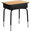 Flash Furniture Billie Student Desk – Gray Granite Open Front School Desk – Silver Metal Frame – 24″W x 18″D Adjustable Height, Durable for School or Remote Learning(Natural)