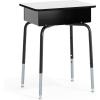 Flash Furniture Billie Student Desk – Gray Granite Open Front School Desk – Silver Metal Frame – 24″W x 18″D Adjustable Height, Durable for School or Remote Learning(Grey)