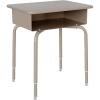 Flash Furniture Billie Student Desk – Gray Granite Open Front School Desk – Silver Metal Frame – 24″W x 18″D Adjustable Height, Durable for School or Remote Learning(Gray Granite/Silver)