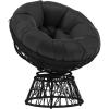 Flash Furniture Bowie Comfort Series Brown Swivel Patio Chair with Beige Cushion(Black)