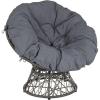 Flash Furniture Bowie Comfort Series Brown Swivel Patio Chair with Beige Cushion(Grey)