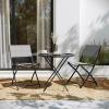 Flash Furniture Brazos Commercial Indoor-Outdoor Folding Chairs, Flex Comfort Backs/Seats, Metal Frames, Portable Lightweight Foldable Design, Set of 2, Navy/Black(Grey)