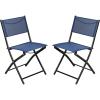 Flash Furniture Brazos Commercial Indoor-Outdoor Folding Chairs, Flex Comfort Backs/Seats, Metal Frames, Portable Lightweight Foldable Design, Set of 2, Navy/Black(Navy)